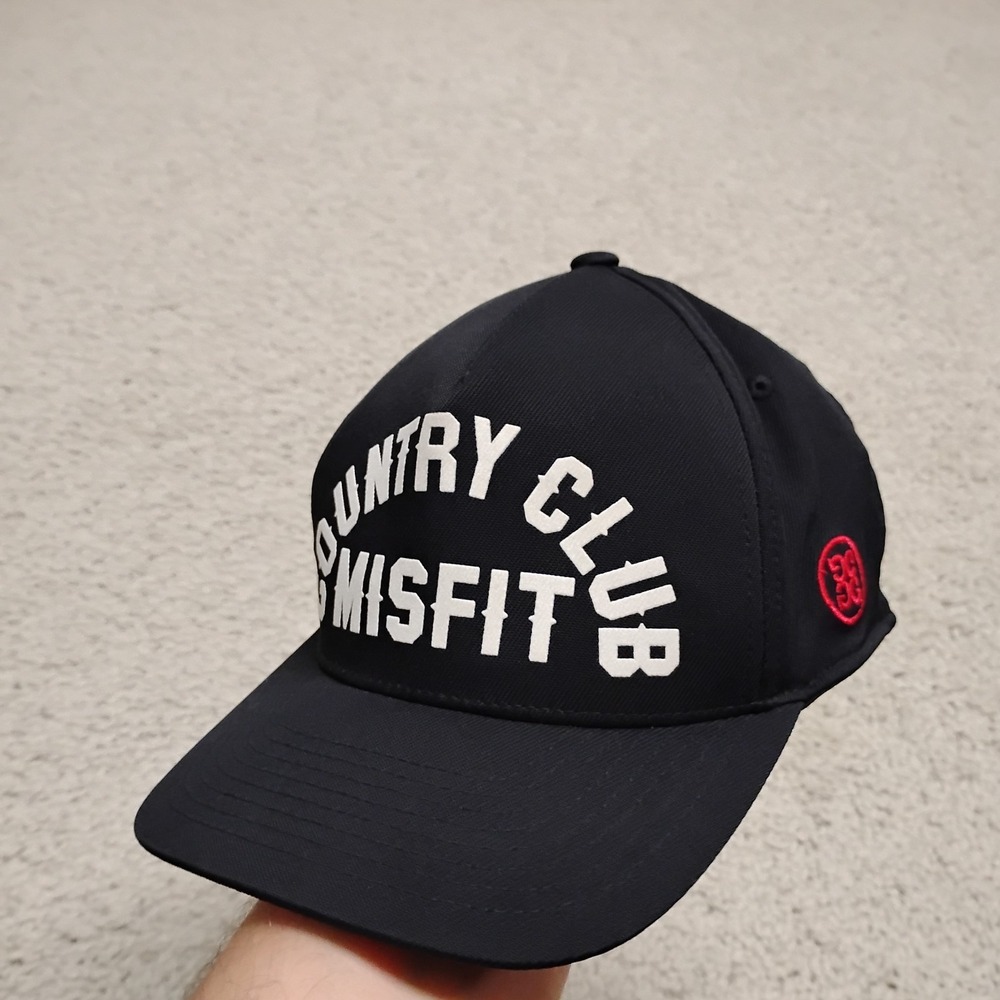 G/Fore Country Club Misfit Hat Cap G4 SnapBack Mens Black Adjustable Golf Logo